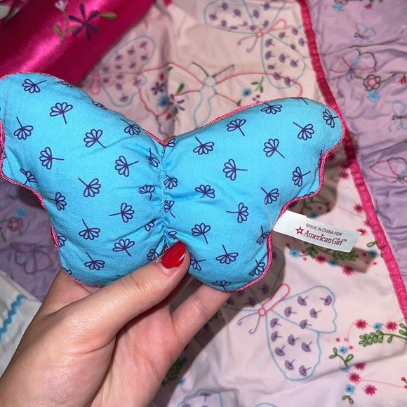 American Girl BUTTERFLY BEDDING Top Sheet Bedspread 3 Pillows Pillowcase - Picture 3 of 7